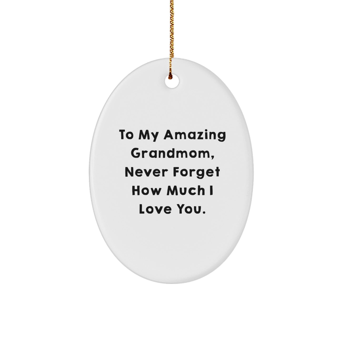 A Heartfelt Gift from Grandkids to Grandma, Oval Ornament with Cute Quote - Gifts for Grandmom, Christmas Unique Gifts - Image 1