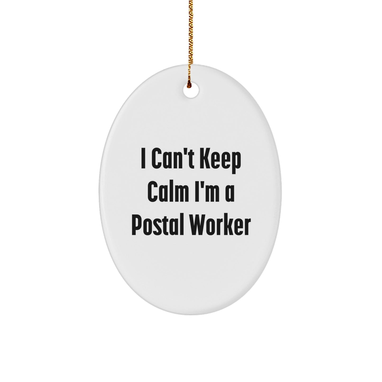 Funny Postal Worker Oval Ornament Gifts from Men, Women, or Friends for Christmas Unique Presents - Image 1