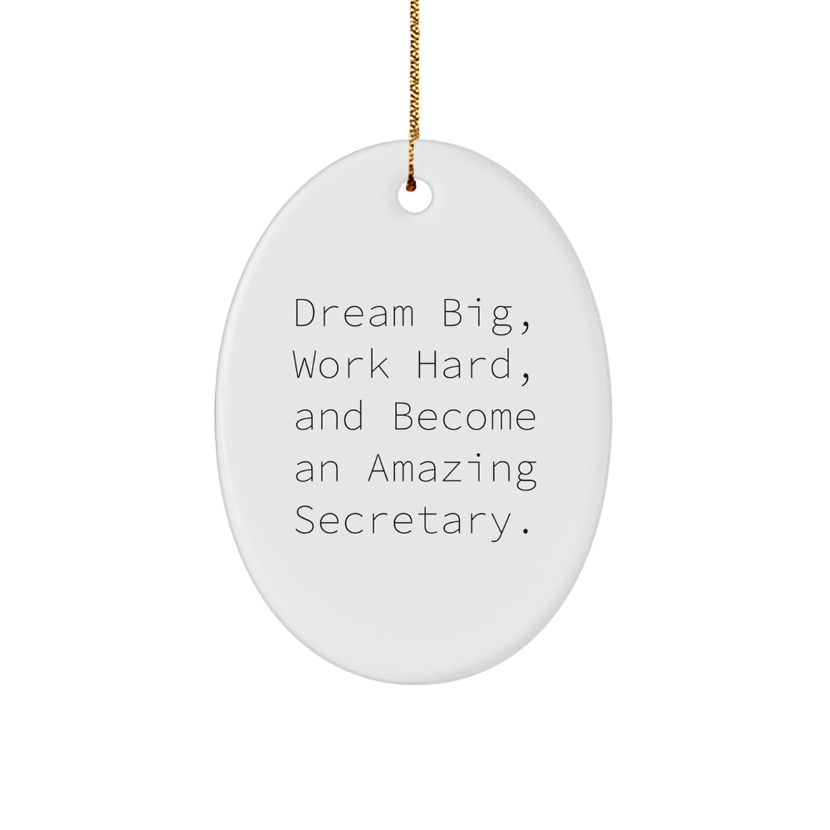 Secretary Keepsake Christmas Ornament for Him Gift Dream Big Work Hard - Image 1