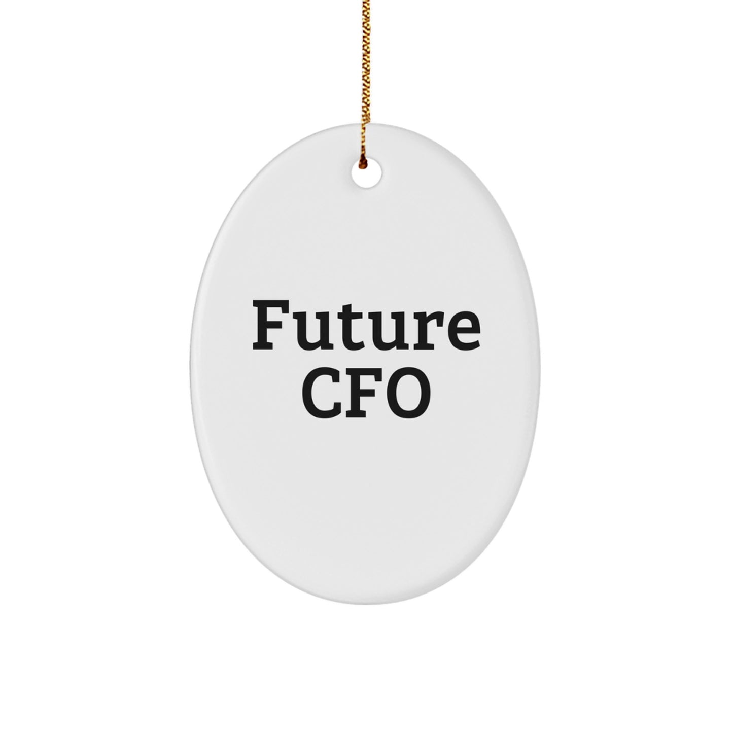 Funny CFO Gifts for Men, Oval Ornament Quote 'Future CFO' Christmas Unique Gifts from Friend to Family - Image 1