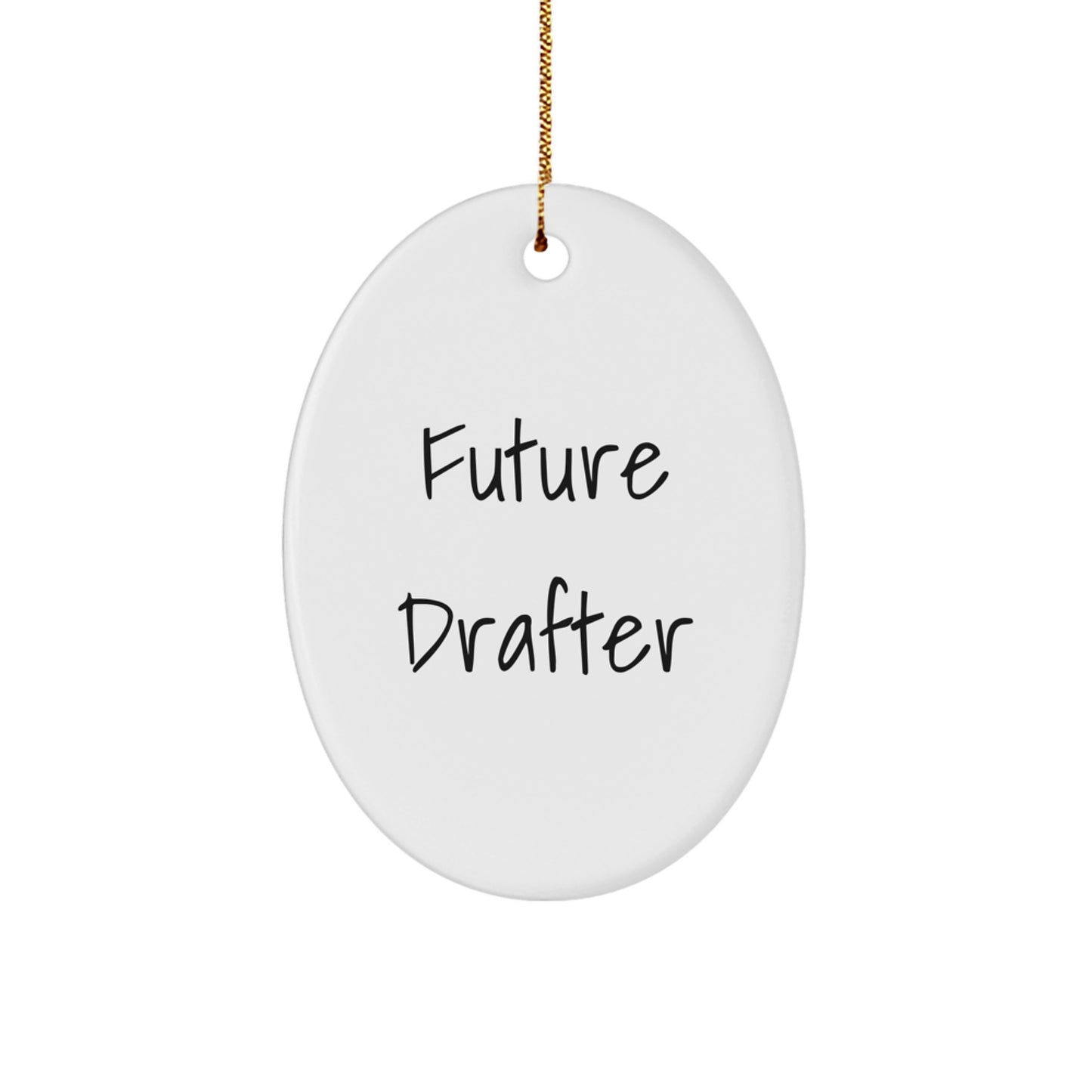 Funny Future Drafter Gifts from Men to Family Members, Oval Ornament Christmas Unique Gifts for Drafter Friends, Inspirational Quote Future Drafter Drafter Decor - Image 1