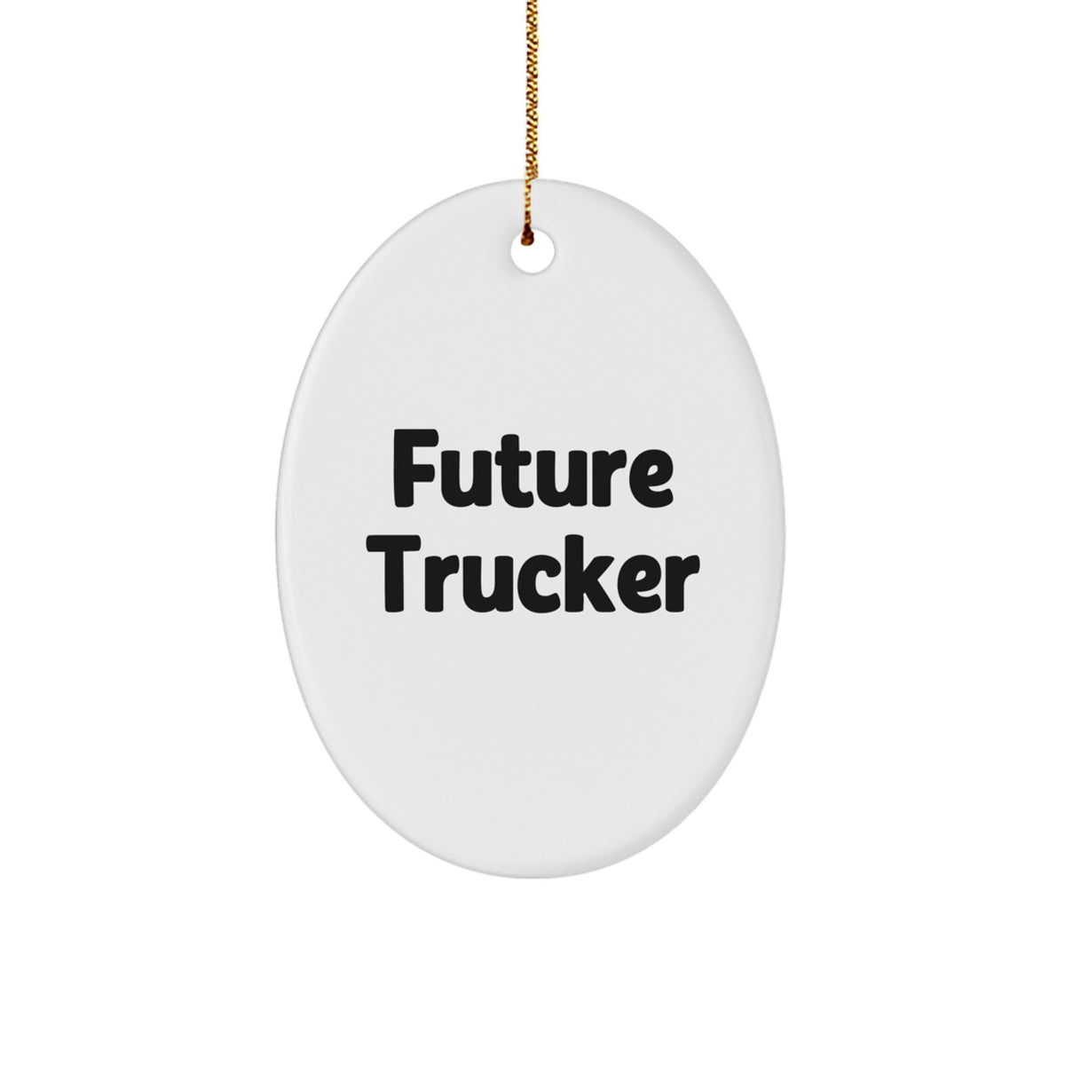 Playful Future Trucker Oval Christmas Ornament Novelty for Friends Gift - Image 1