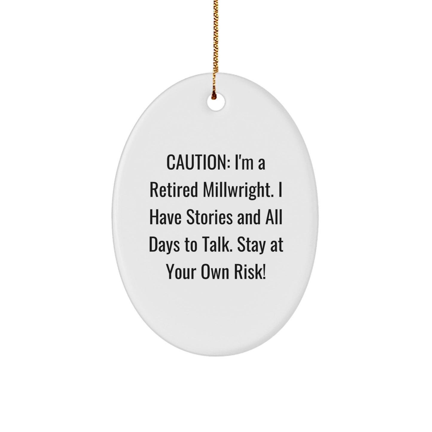 Funny Millwright Gifts from Men to Friends - Oval Ornament Christmas Unique Present for Millwrights - Image 1