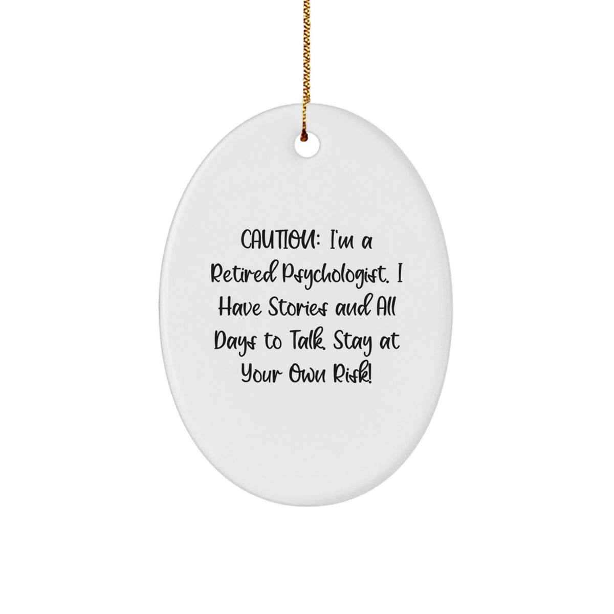 Psychologist Christmas Ornament for Him Keepsake With Caution Gift - Image 1