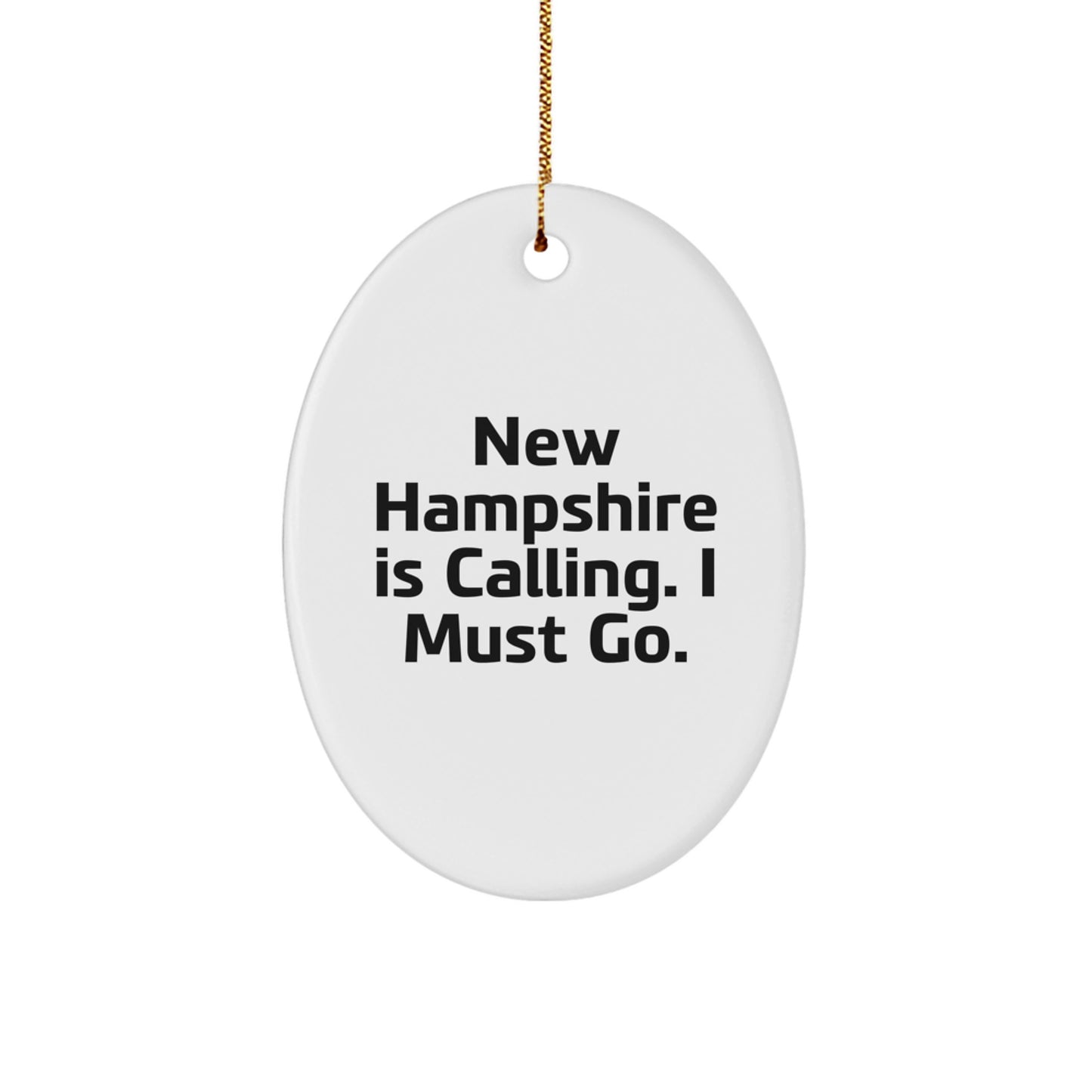 New Hampshire Oval Ornament Funny Gift from Friends for Men Women Family - Oval Ornament for Christmas Unique Gifts - Image 1