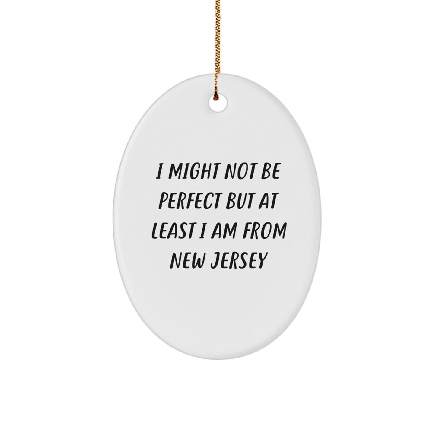 Funny New Jersey Oval Ornament Gifts from Men to Women for Christmas - Image 1