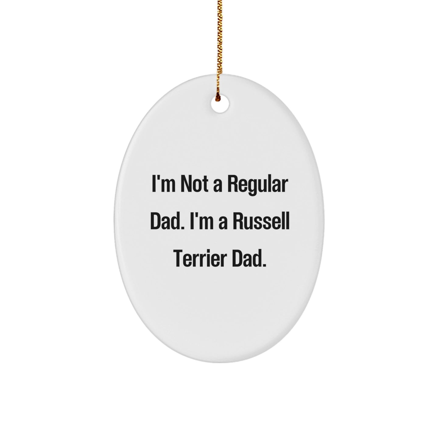 Russell Terrier Dog Oval Ornament Funny Christmas Unique Gift for Dad from Men, Unique Russell Terrier Dog Lover Gifts for Friends Family - Image 1