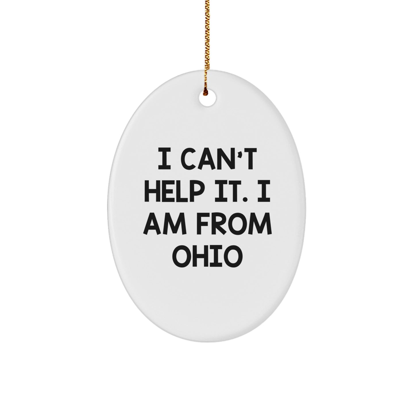 Ohio Christmas Oval Ornament Quotes Funny Gifts from Friends Family Men Women - Image 1