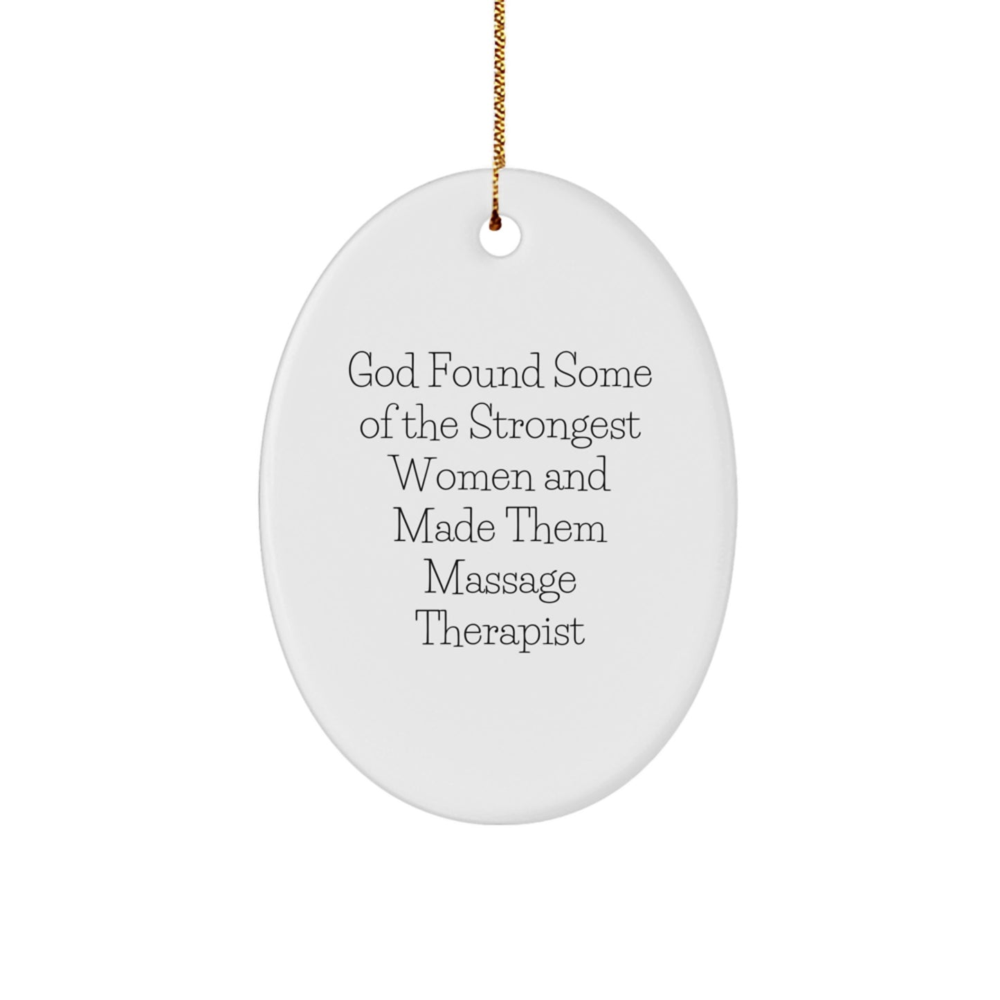 Funny Massage Therapist Gifts - Oval Ornament for Massage Therapist Friend, Christmas Unique Gifts from Women to Women - Image 1