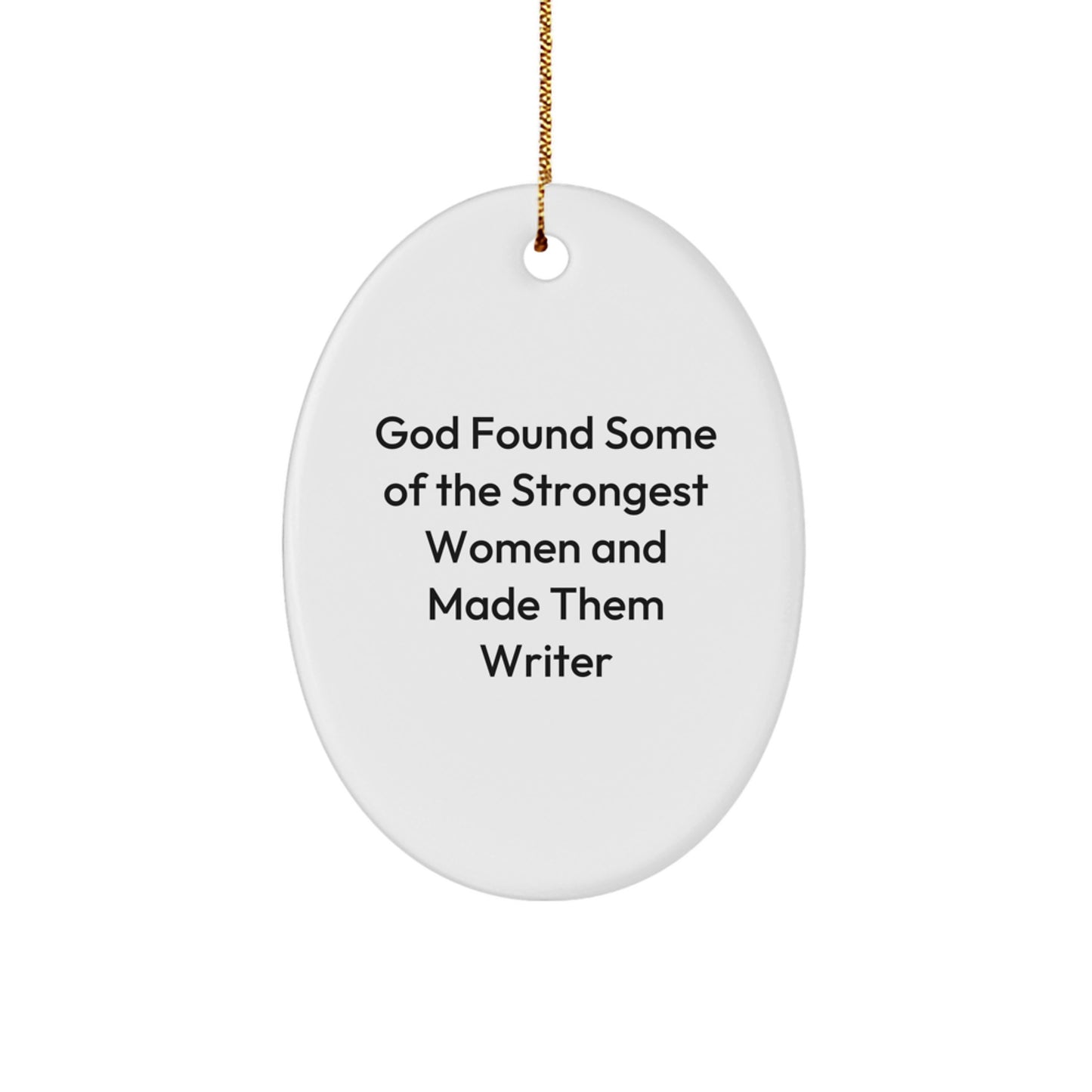 Funny Writer Oval Ornament Gifts from Men to Women Friends on Christmas - Image 1