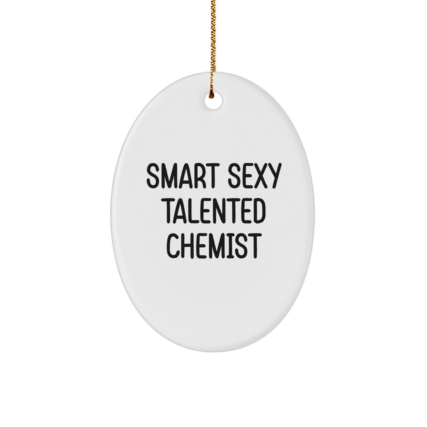 Funny Quote Oval Ornament for Chemist Gifts from Friends, Oval Shaped Chemist Decorations with Christmas Unique Gifts for Men - Image 1