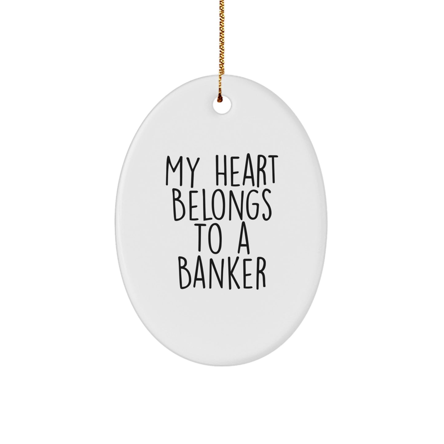 Funny Banker Oval Ornament Gifts from Friends for Men, Women, Coworkers Christmas Unique Presents - Image 1