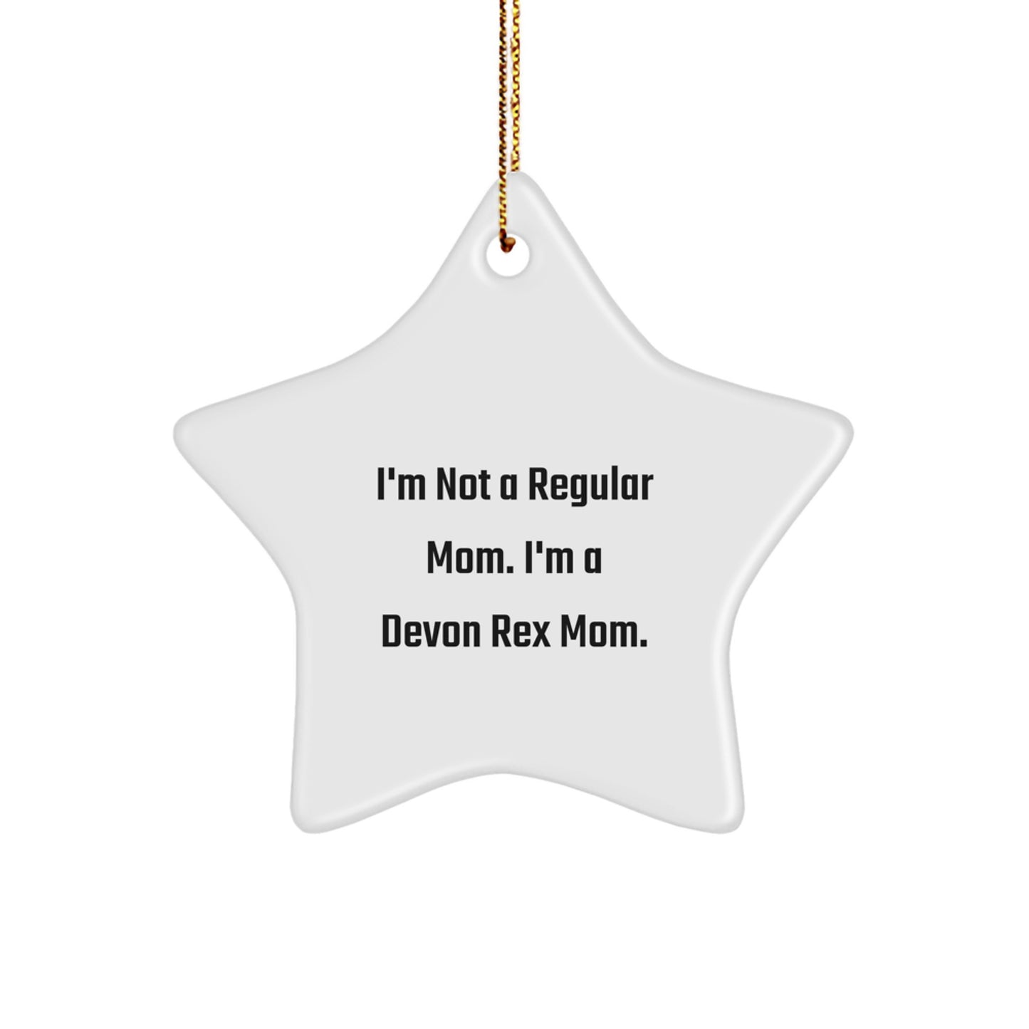 Funny Devon Rex Cat Mom Christmas Star Ornament Gifts from Family for Pet Lover - Image 1