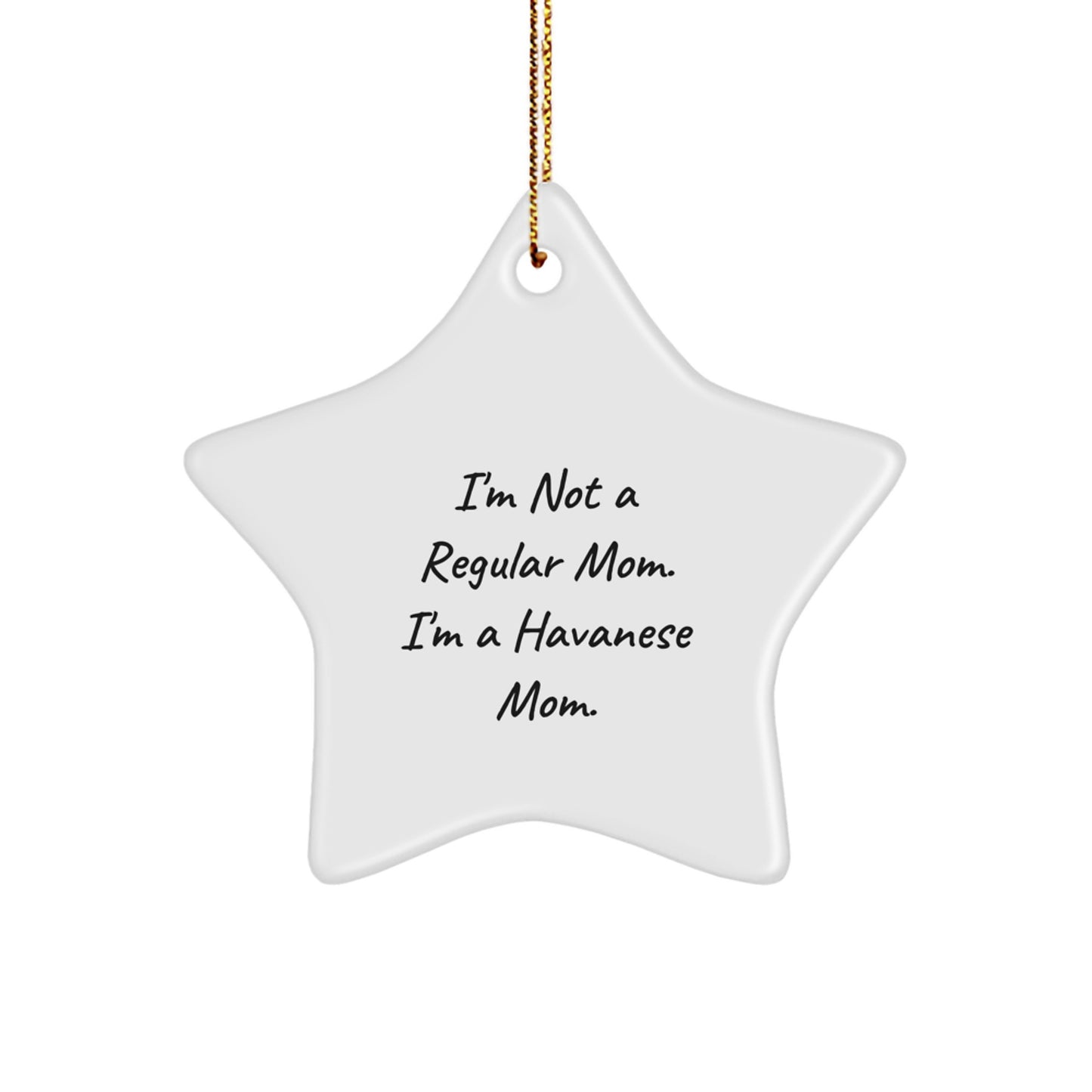 Funny Havanese Dog Parent Christmas Unique Gifts from Mom to Havanese Dog Lover Star Ornament - Image 1