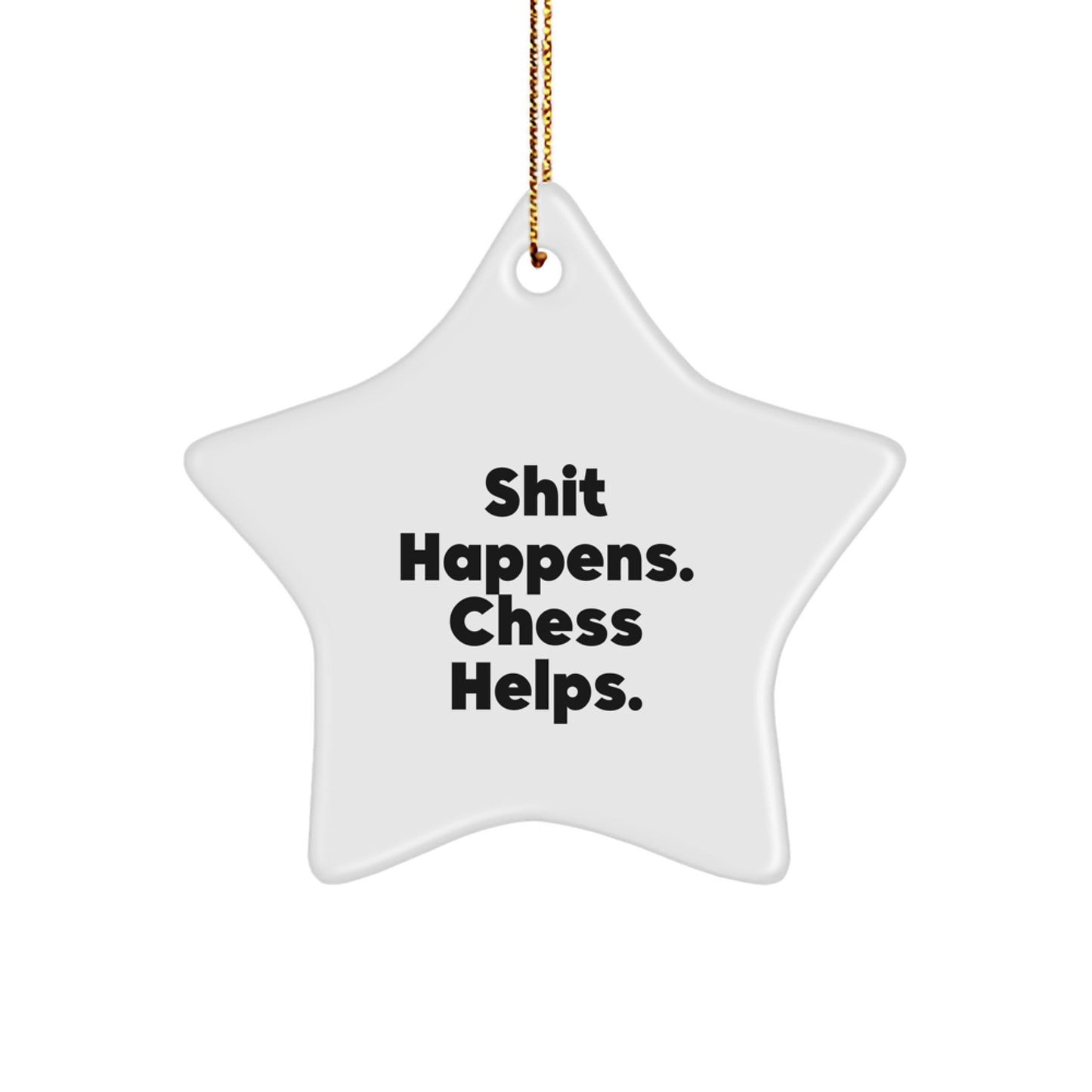 Funny Chess Star Ornament for Christmas Unique Gifts from Friends, Perfect for Chess Lovers and Men, Women, Family, Unique Star Ornament Gifts - Image 1