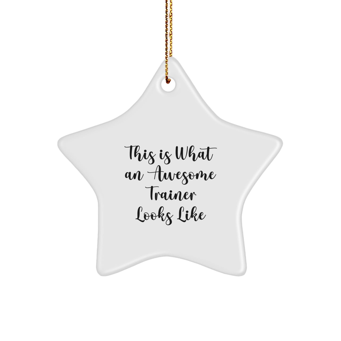 Funny Trainer Gifts - This Is What An Awesome Trainer Looks Like, Star Ornament for Men, Women, Friends, Coworkers, Family - Unique Christmas Unique Gift Ideas - Image 1