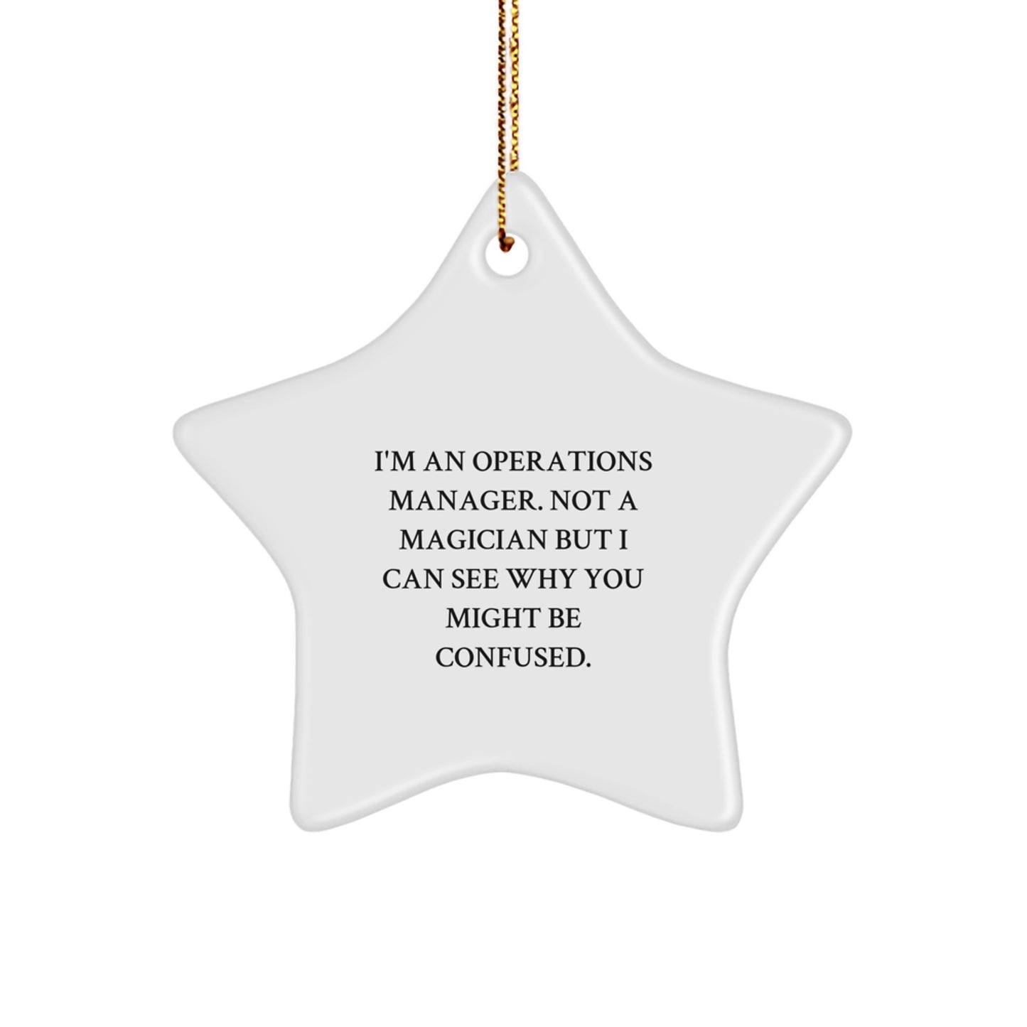 Playful Operations Manager Christmas Unique Gift for Friends Star Ornament - Image 1