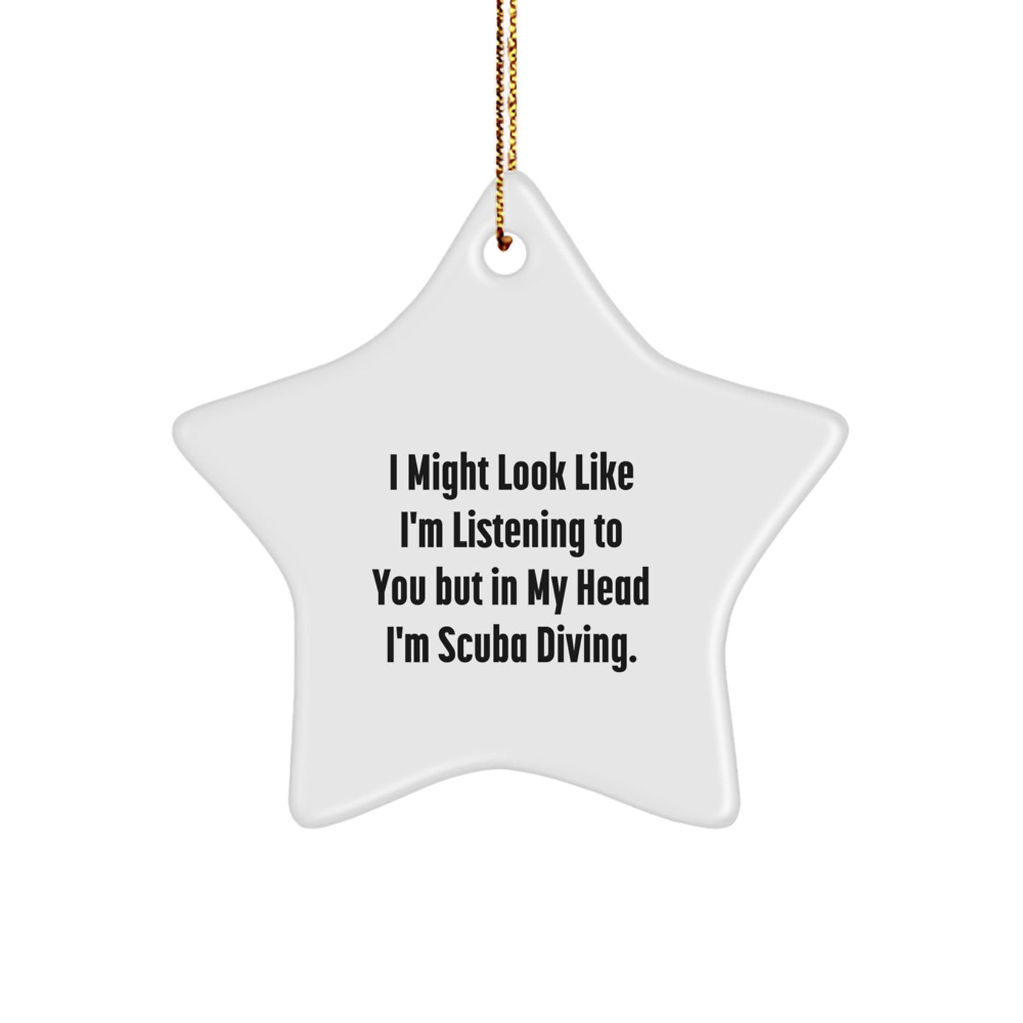 Christmas Gift for Her Scuba Diving Star Ornament White Present - Image 1