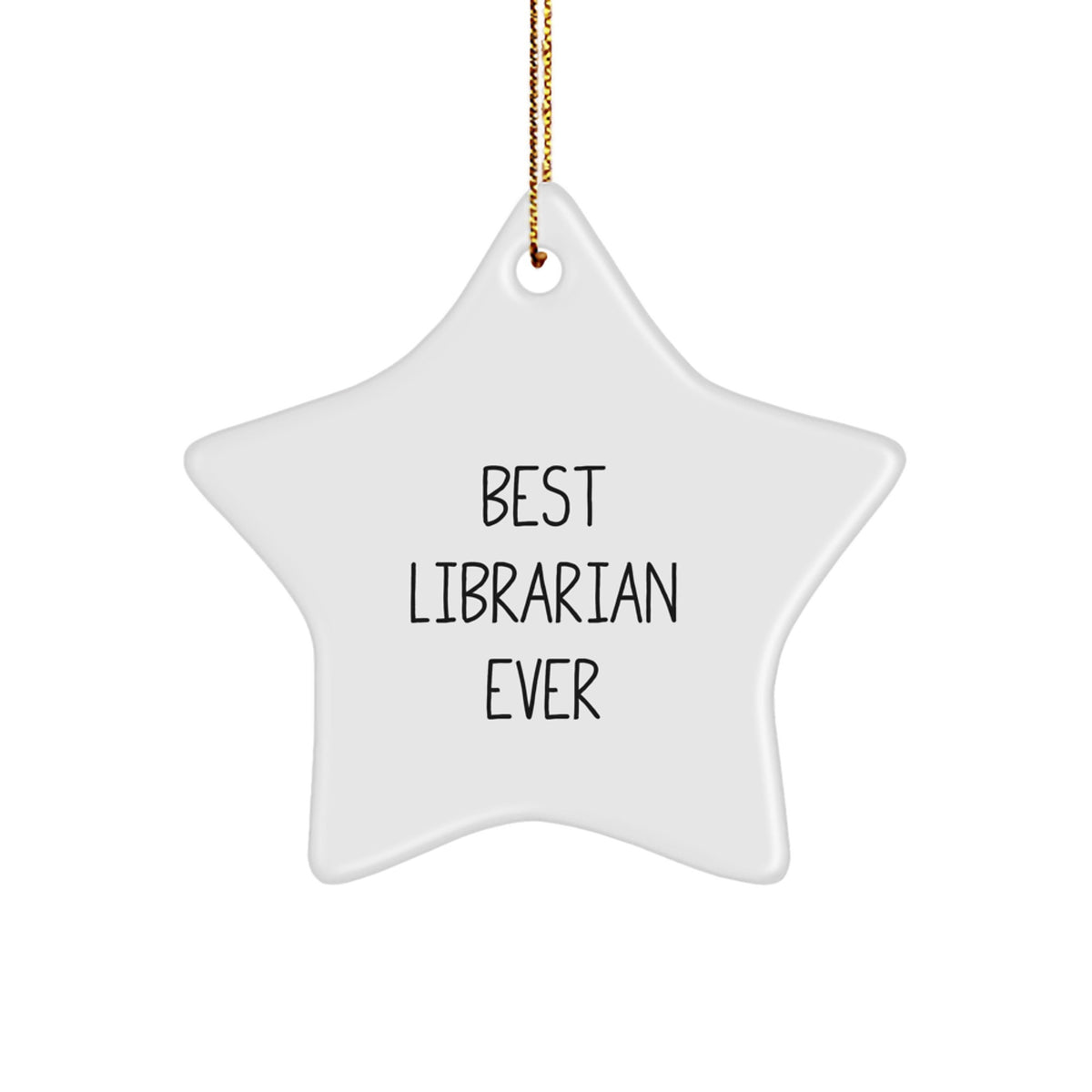 Librarian Star Christmas Ornament for Him Best Librarian Ever Gift - Image 1