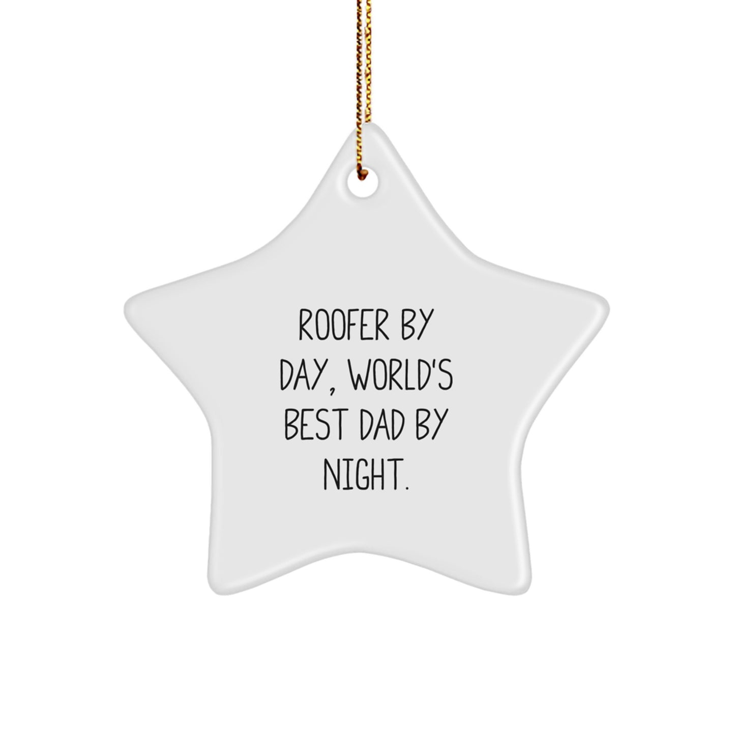 Roofer Gifts from Men to World's Best Dad - Star Ornament for Christmas - Image 1