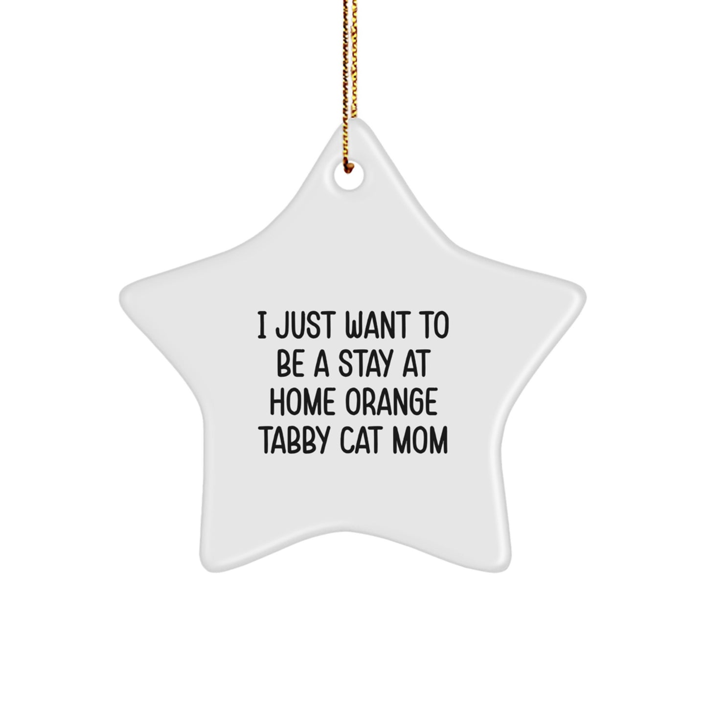 Funny Orange Tabby Cat Mom Christmas Star Ornament Gifts from Friends to Family - Image 1