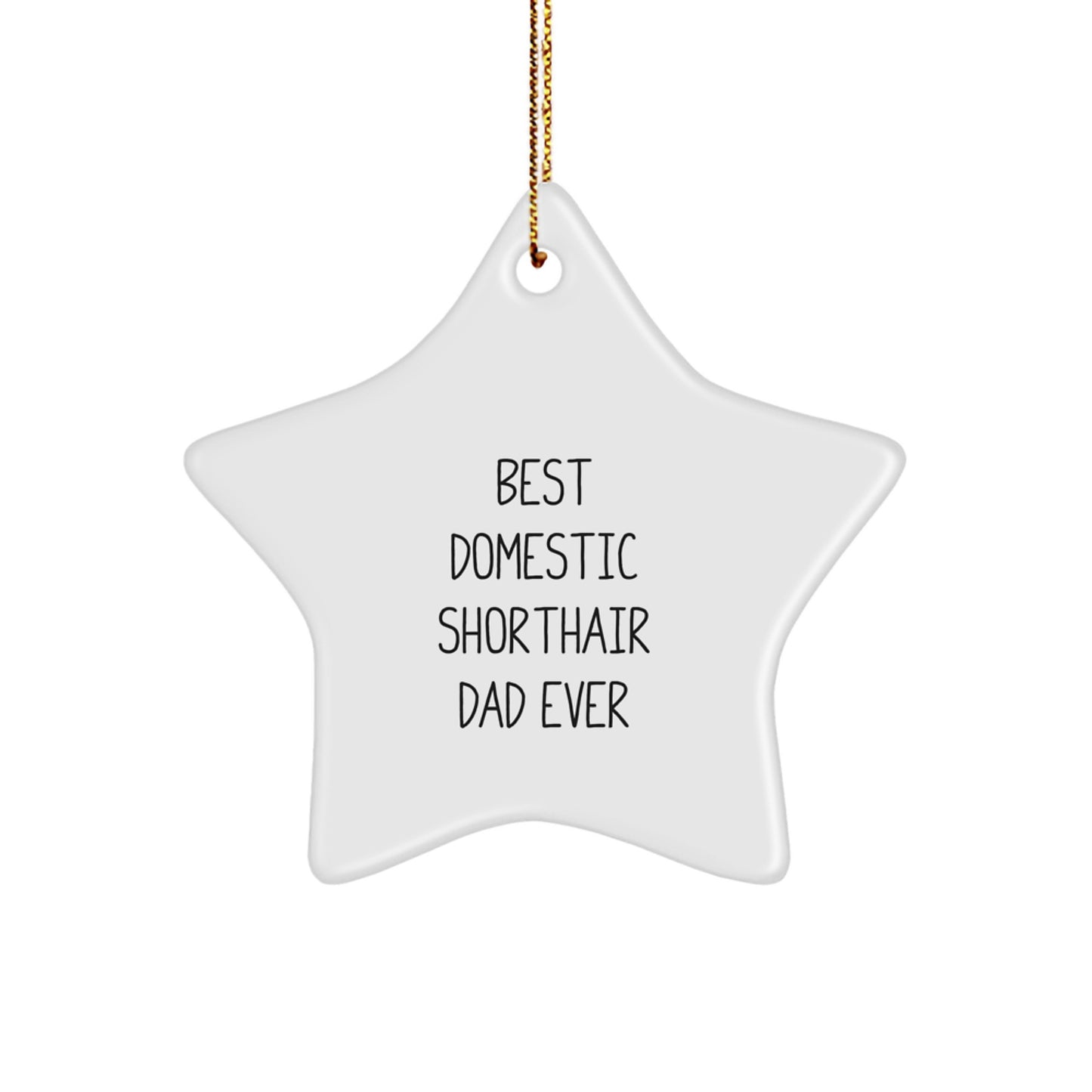 Funny Domestic Shorthair Cat Dad Gifts from Family, Star Ornament for Domestic Shorthair Cat Lover, Best Domestic Shorthair Dad Ever Christmas Unique Gifts - Image 1