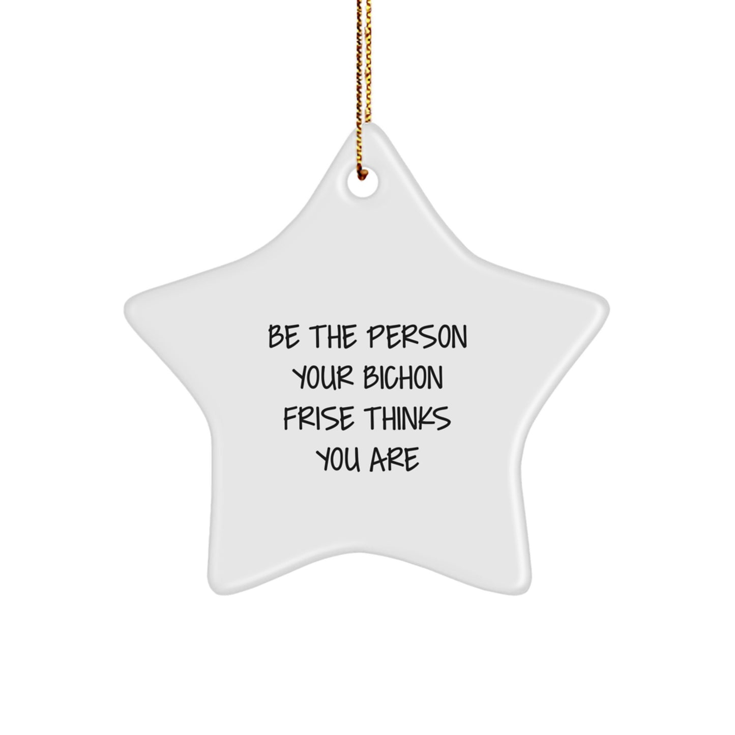 Funny Bichon Frise Dog Christmas Unique Gifts from Friends, Star Ornament Inspired by Be The Person Your Bichon Frise Thinks You Are, Unique Star-Shaped Decoration - Image 1