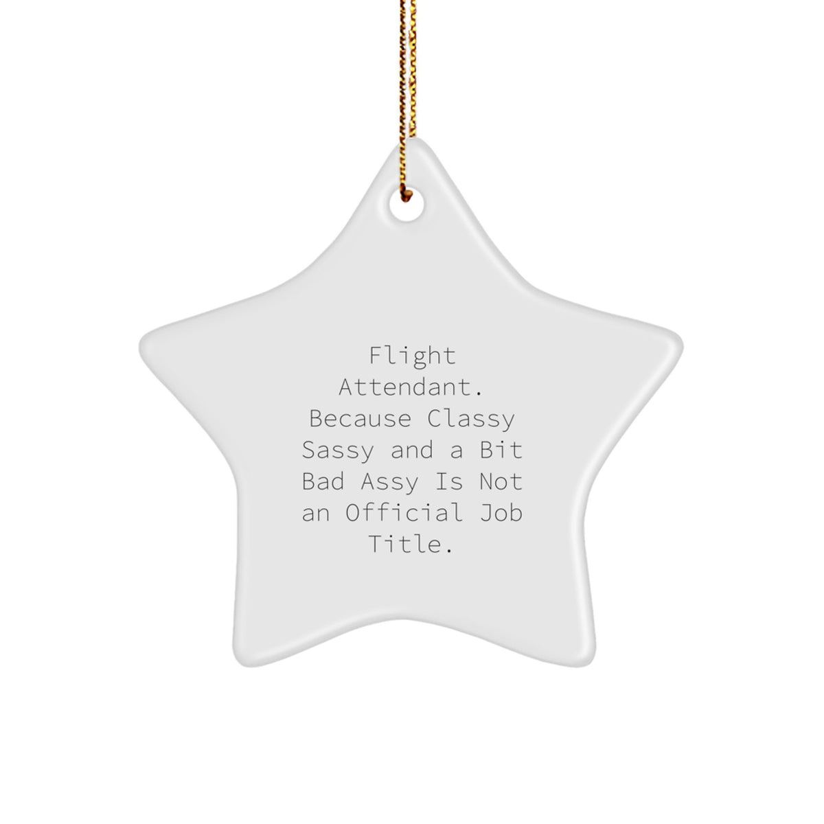 Funny Flight Attendant Gifts, Star Ornament for Christmas Unique Gifts from Friends to Flight Attendants - Image 1