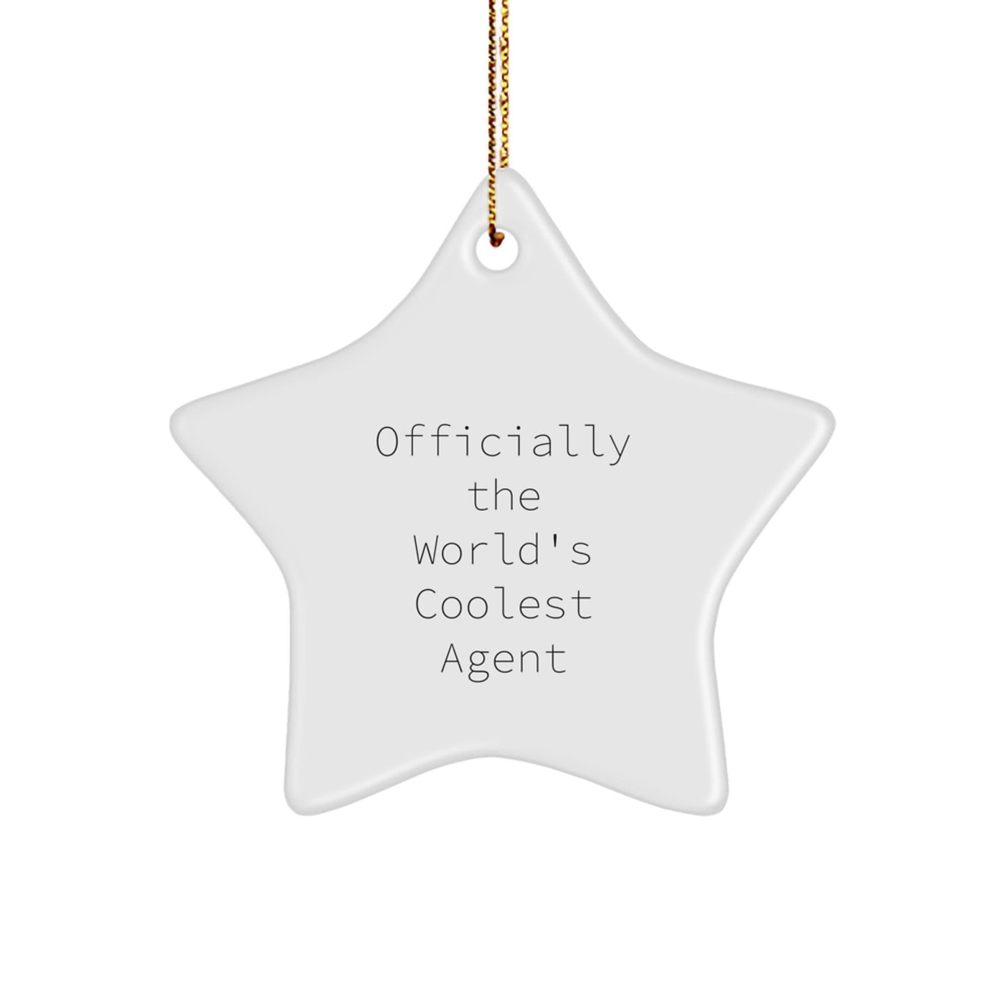 Funny Agent Star Ornament Gifts from Friends, Agent Men Christmas Unique Decorations, Officially The World's Coolest Agent Star Shaped Gift for Agent - Image 1