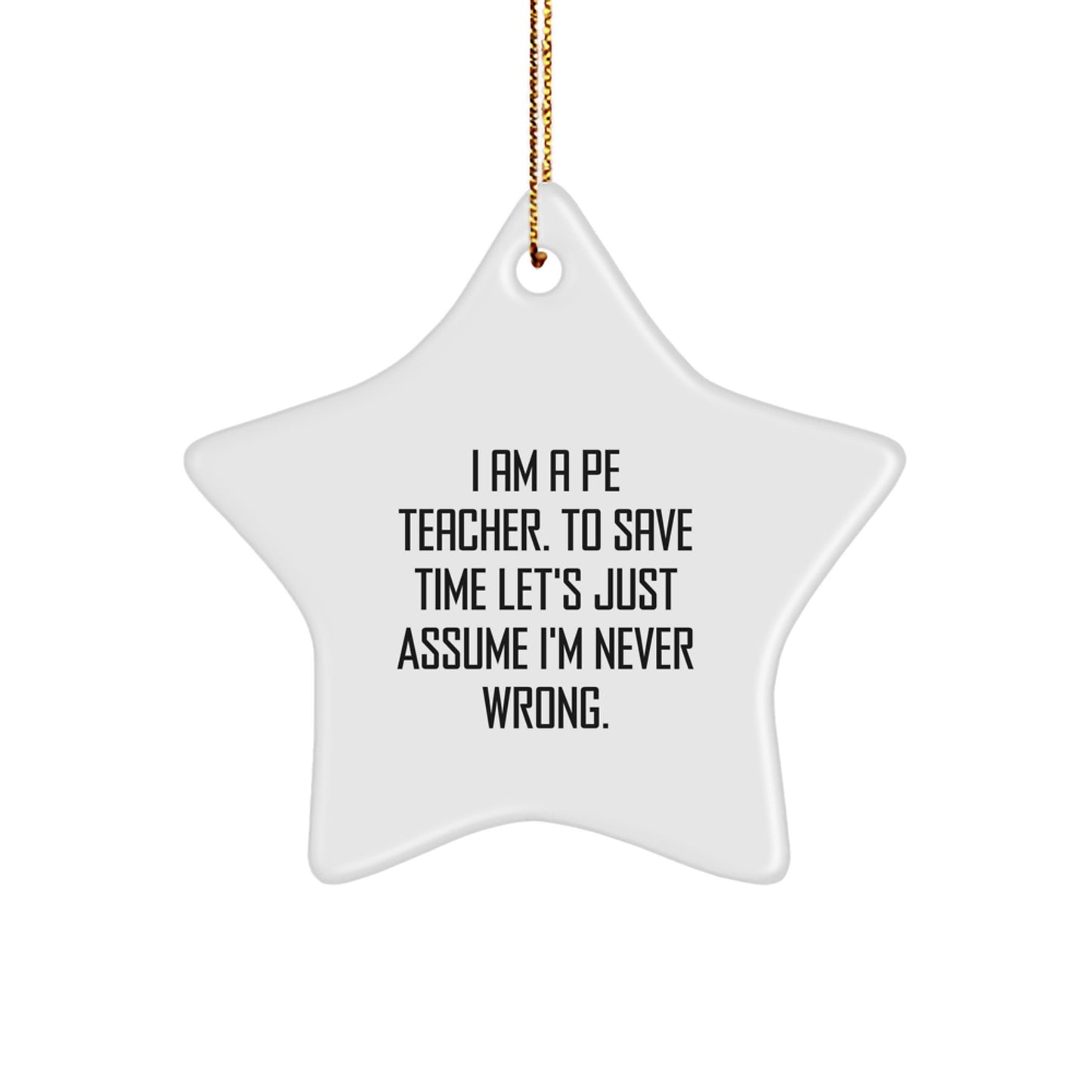 Funny PE Teacher Star Ornament Gifts from Friends for PE Teacher's Christmas - Image 1