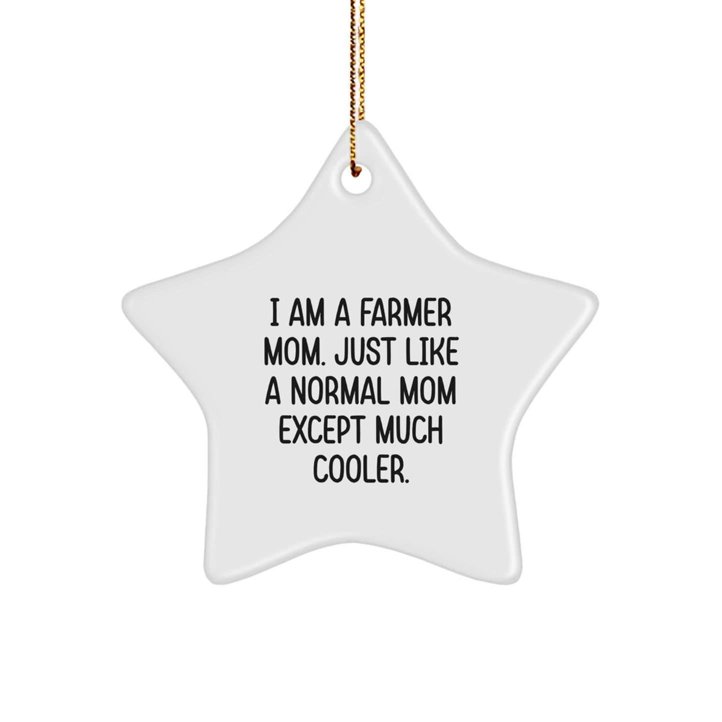 Farmer Gifts from Family - Funny Mom Star Ornament for Christmas Unique Presents - Image 1