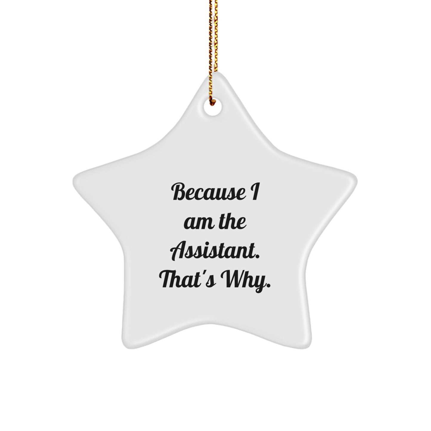 Funny Assistant Star Ornament Gifts from Men to Women for Christmas Unique Decorations Because I Am The Assistant That's Why - Image 1