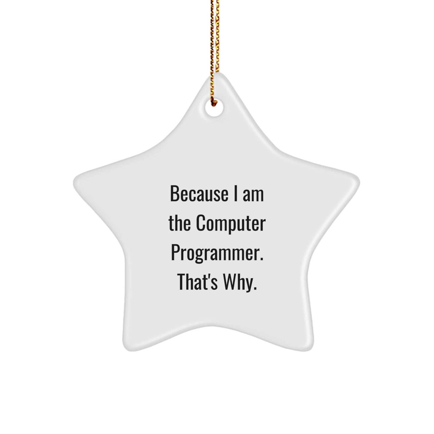 Funny Computer Programmer Gifts from Friends and Family - Star Ornament for Christmas Unique Gifts for Computer Programmer Men Women - Image 1