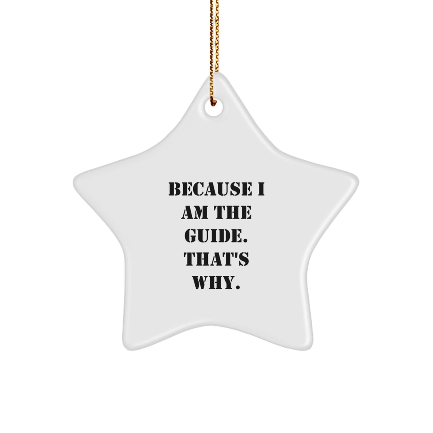 Funny Guide Gifts from Family, Guide Star Ornament for Guide, Because 'I Am The Guide. That's Why.' Christmas Unique Gifts - Image 1