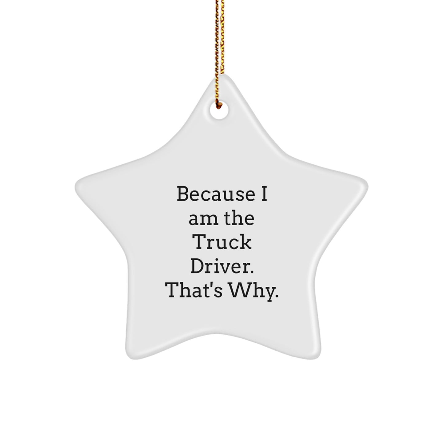 Funny Truck Driver Star Ornament Gifts from Family, Friends, and Coworkers for Christmas - Image 1