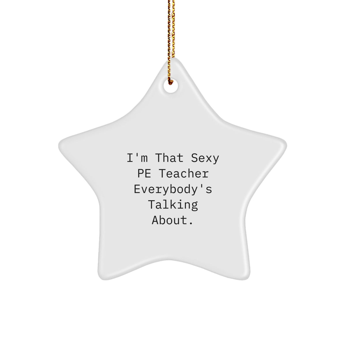 Funny PE Teacher Gifts, Star Ornament for PE Teacher's Office, 'I'm That Sexy PE Teacher Everybody's Talking About.' Quote, Christmas Unique Gifts from Friends - Image 1