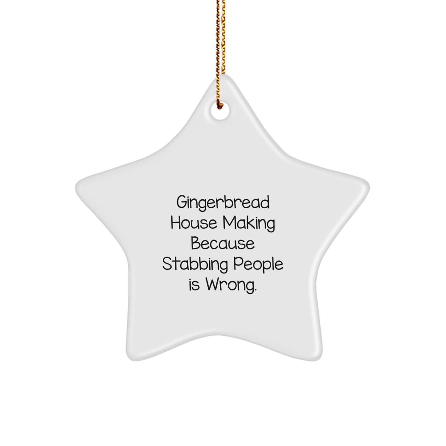 Gingerbread House Making Funny Star Ornament Gifts for Friends from Family - Image 1
