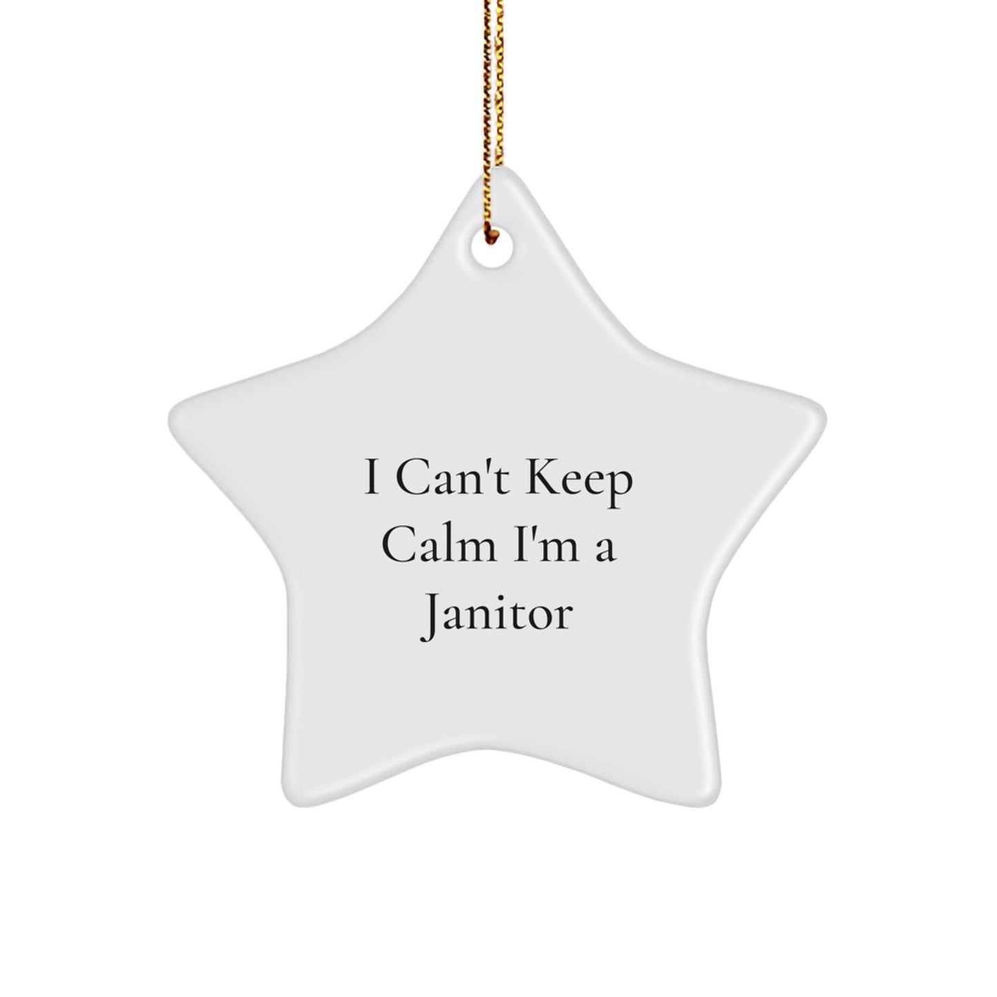 Funny Janitor Gifts for Him, I Can't Keep Calm Janitor Star Ornament, Perfect Christmas Unique Gifts from Men - Image 1