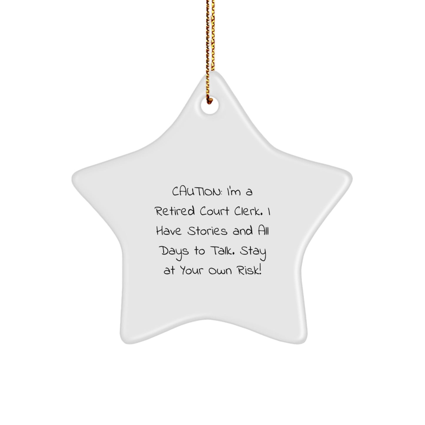 Funny Court Clerk Gifts from Friends and Family - Court Clerk Star Ornament for Christmas Unique Gifts - Image 1