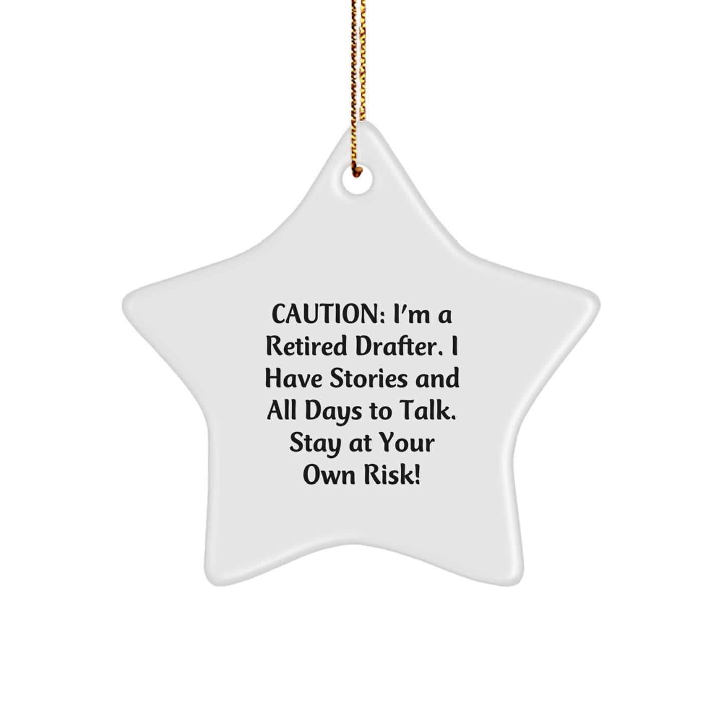 Funny Retired Drafter Gift, Star Ornament for Christmas Unique Gifts from Friends, Drafter Star Decoration for Men or Women Coworkers - Image 1