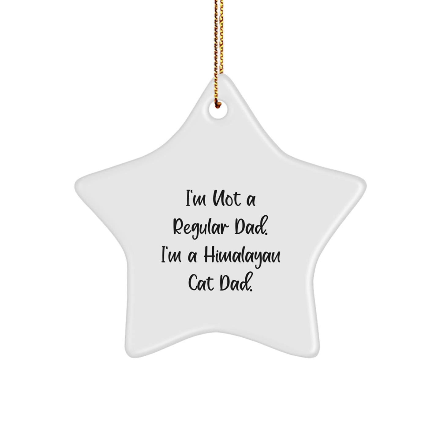 Funny Himalayan Cat Dad Gifts from Men to Friends for Christmas Unique Ornaments with Star Shape - Image 1