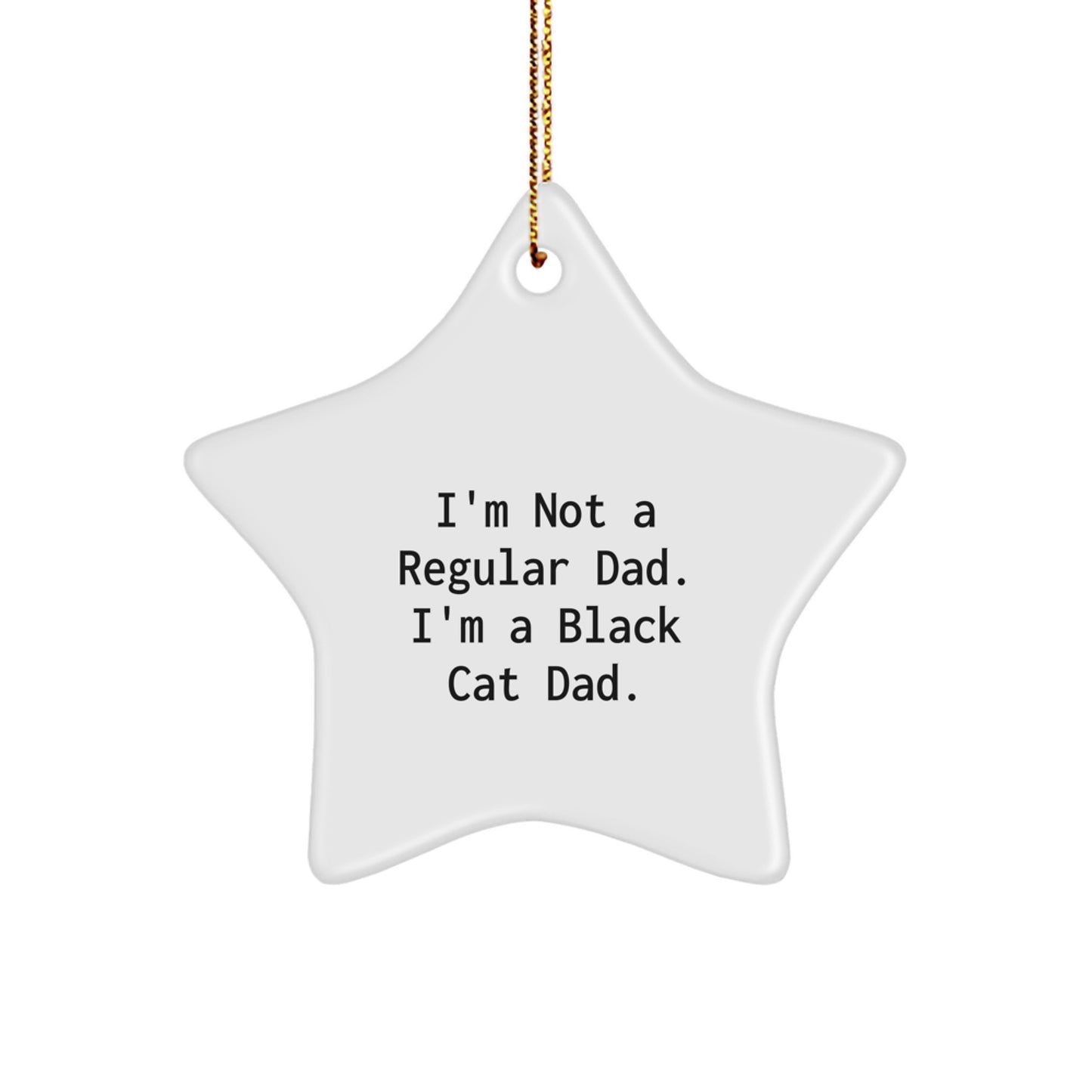 Funny Black Cat Dad Christmas Star Ornament, Gifts for Black Cat Lovers from Family, Star Shaped Decorations - Image 1