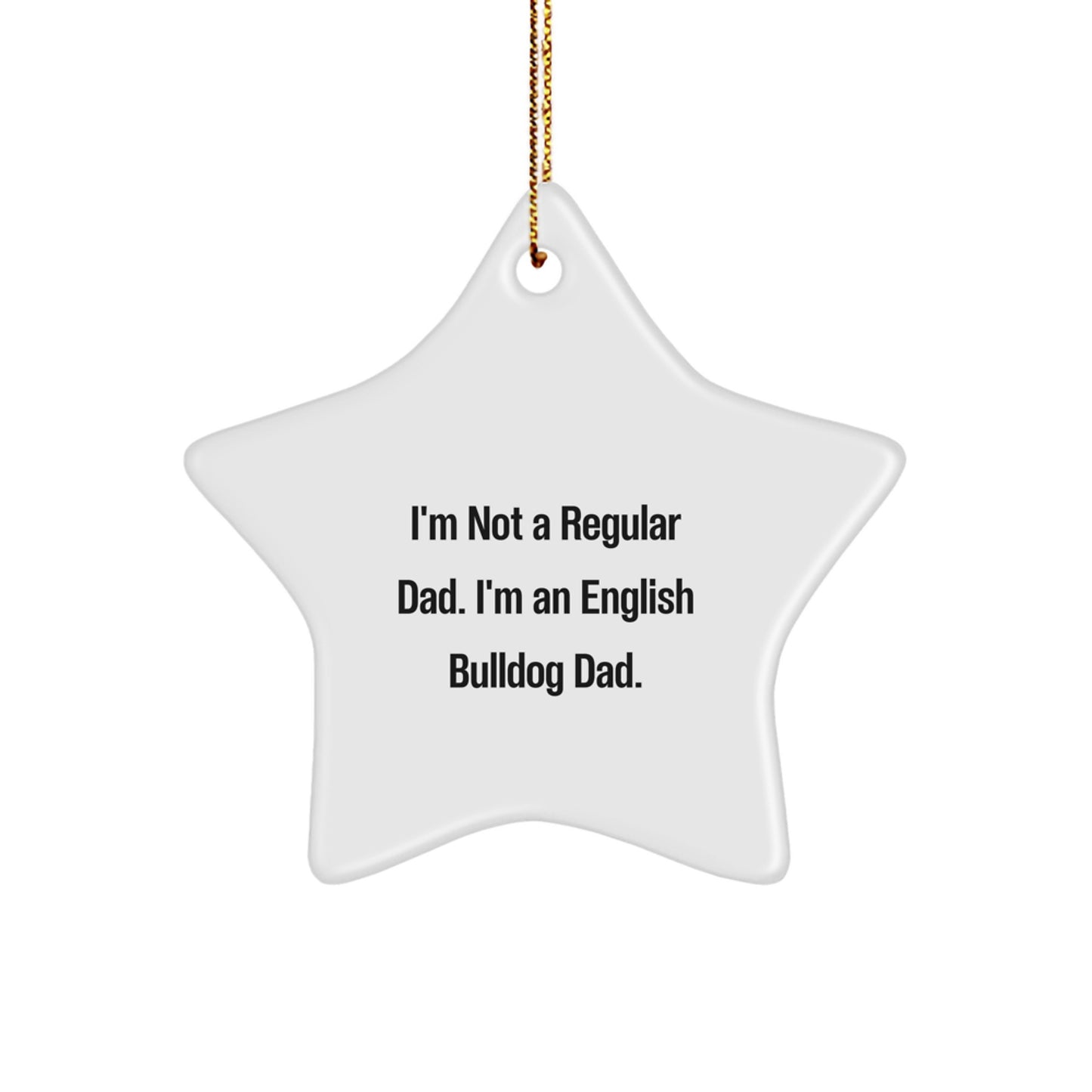 English Bulldog Star Ornament Keepsake for Him Christmas Gift - Image 1