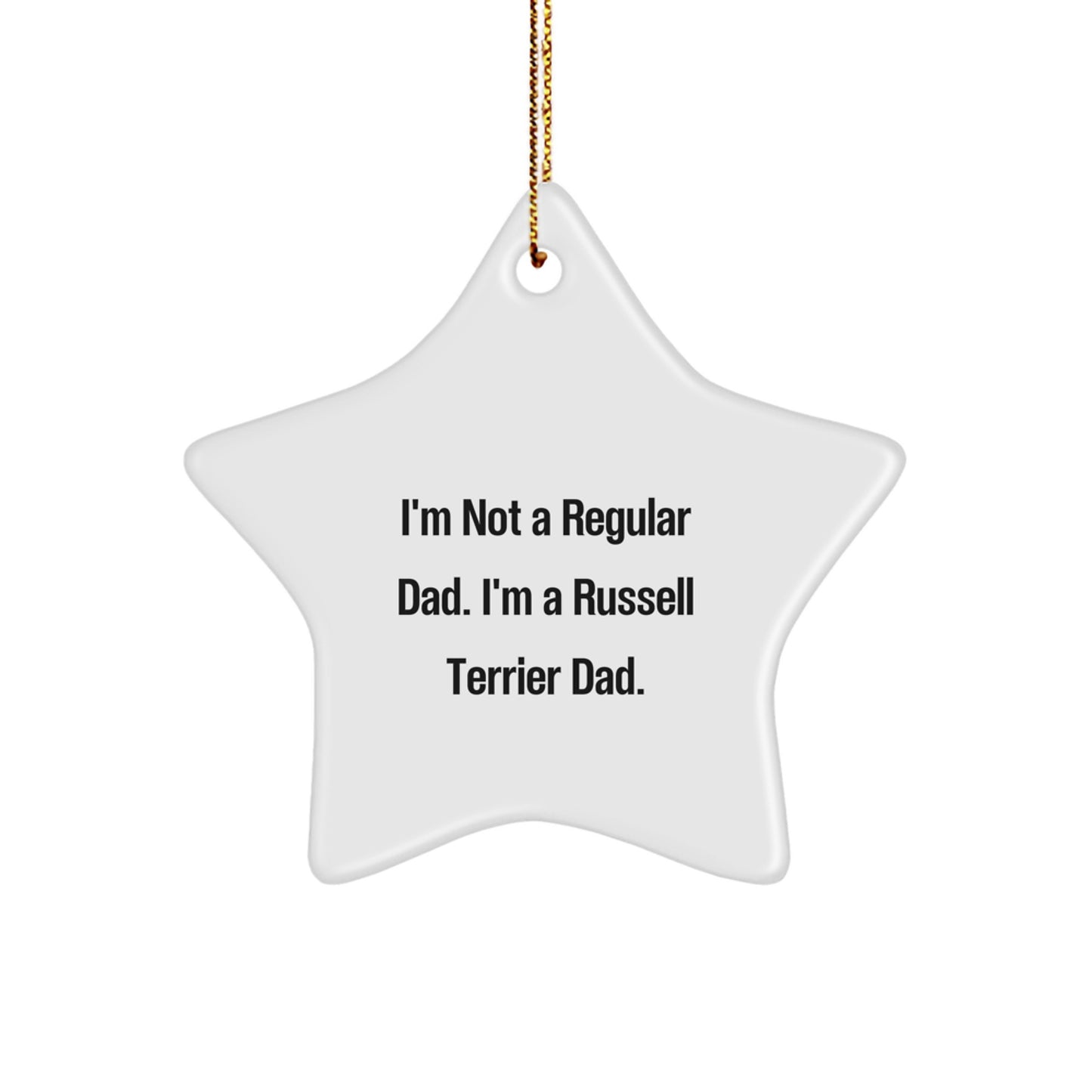 Funny Russell Terrier Dog Dad Star Ornament, Christmas Unique Gifts for Men from Family - Image 1