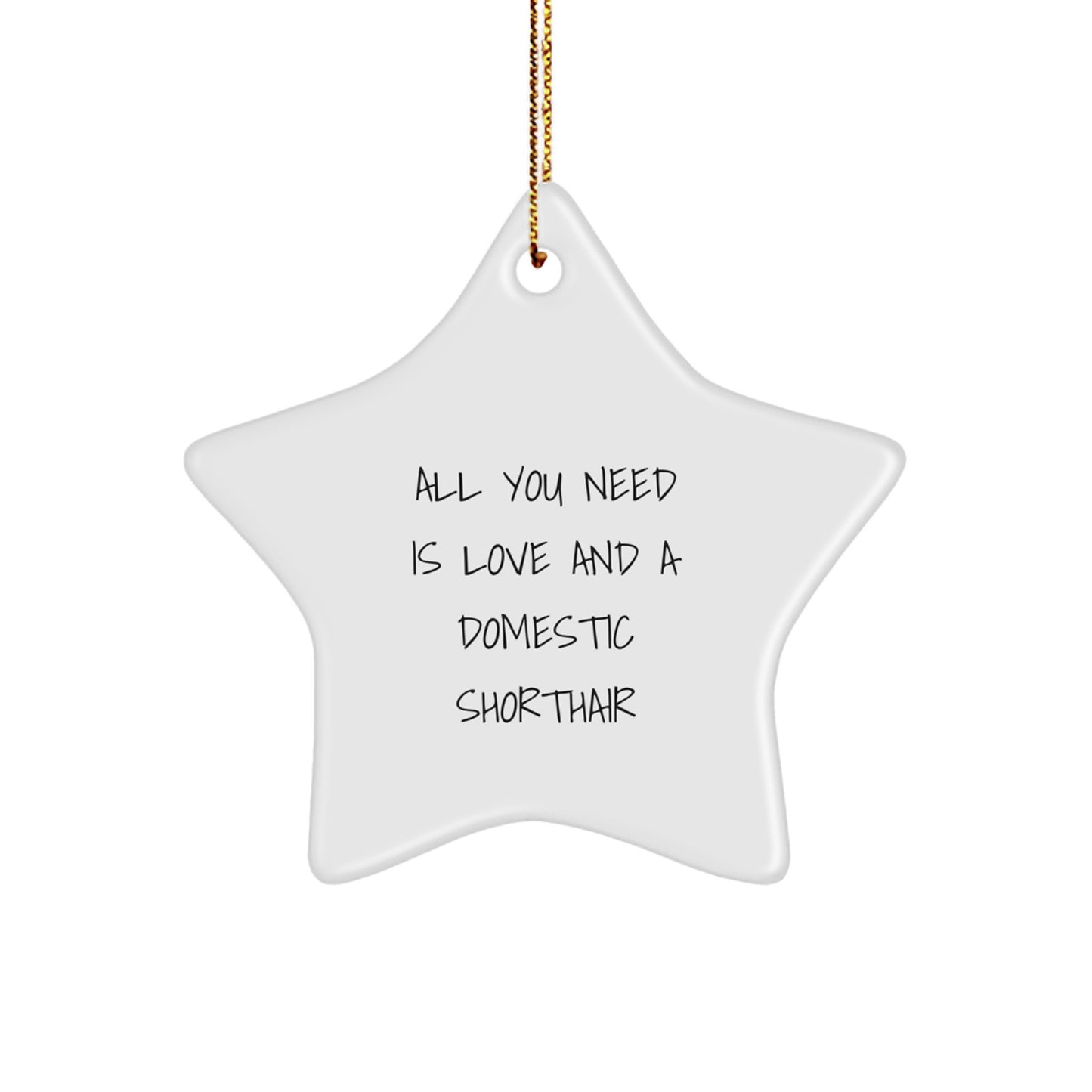 Domestic Shorthair Cat Gifts, Funny Inspirational Quote Star Ornament for Cat Lovers, Christmas Unique Gifts from Friends to Family - Image 1