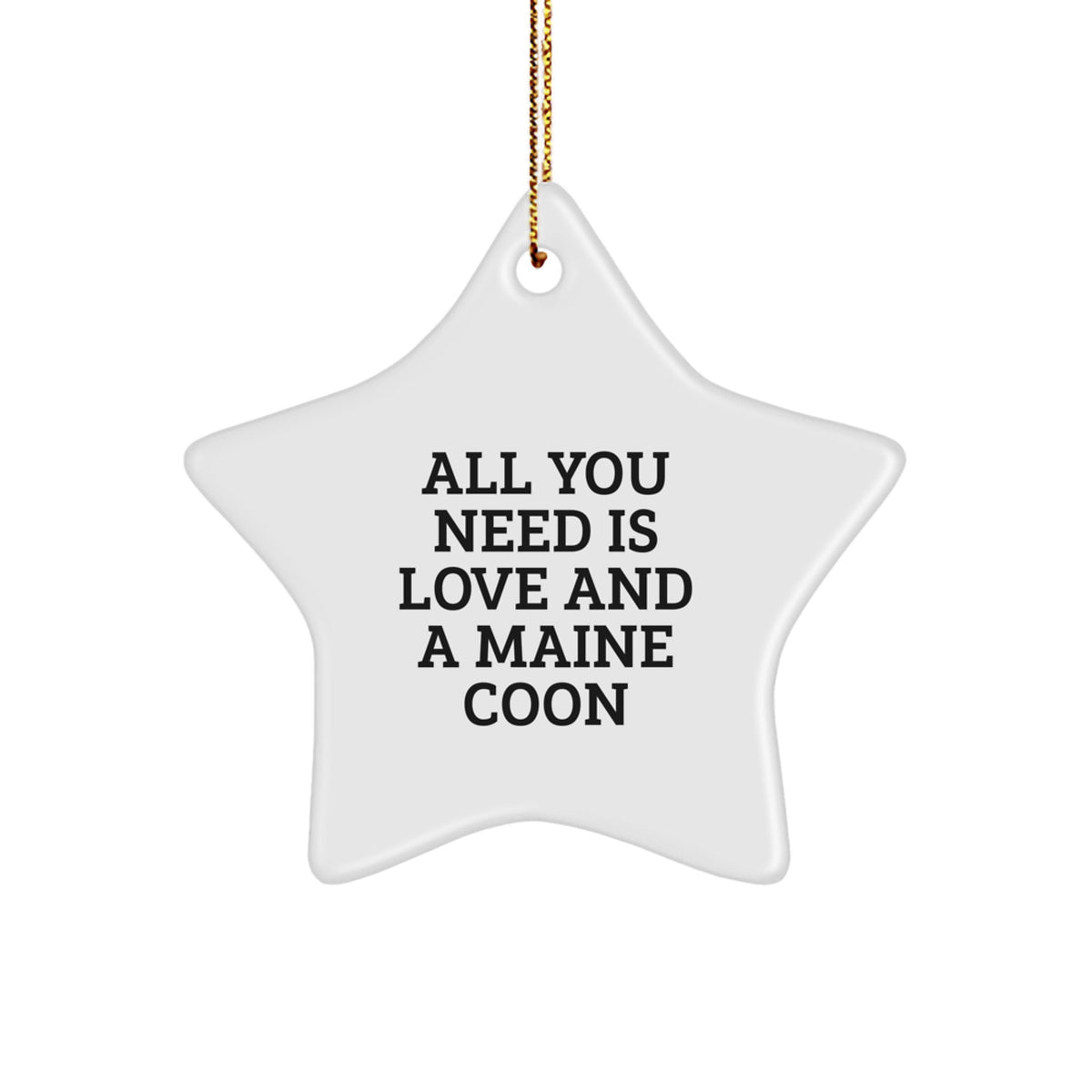 Maine Coon Cat Star Ornament Christmas Unique Gift for Her Lovely Present - Image 1