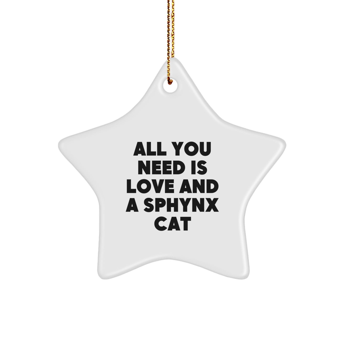 Funny Sphynx Cat Star Ornament, Gifts from Friends to Family, Christmas Unique Gifts - Image 1