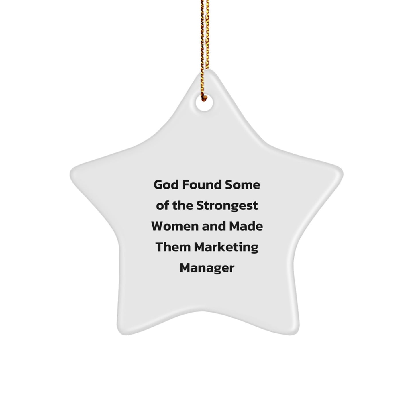 Funny Marketing Manager Gifts from Women, Star Ornament Quotes, Inspirational Decorations for Marketing Manager, Christmas Unique Gifts - Image 1