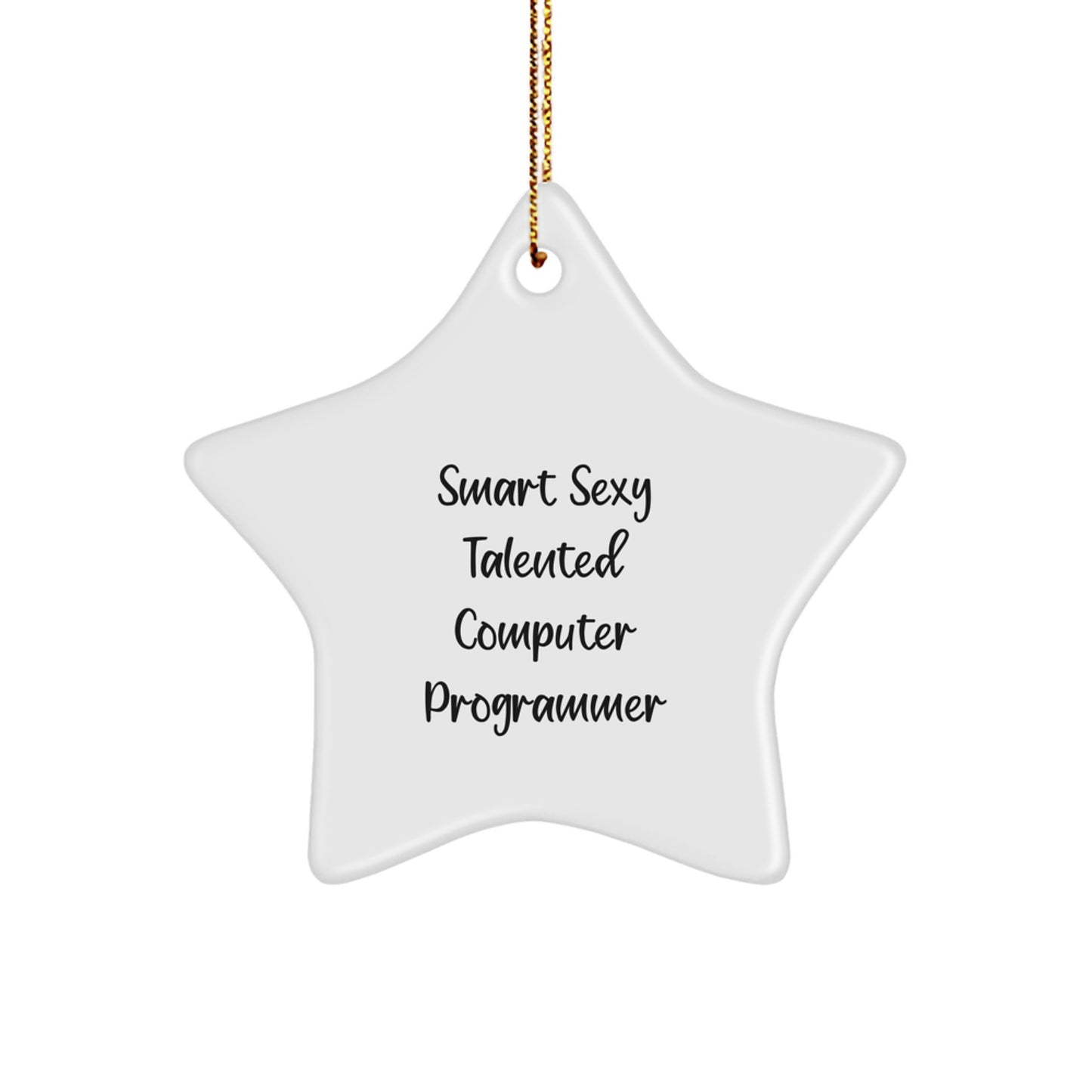 Funny Computer Programmer Star Ornament Gifts from Men to Friends, Inspirational Quote for Coding Geeks, Unique Christmas Decorations for Home Office - Image 1