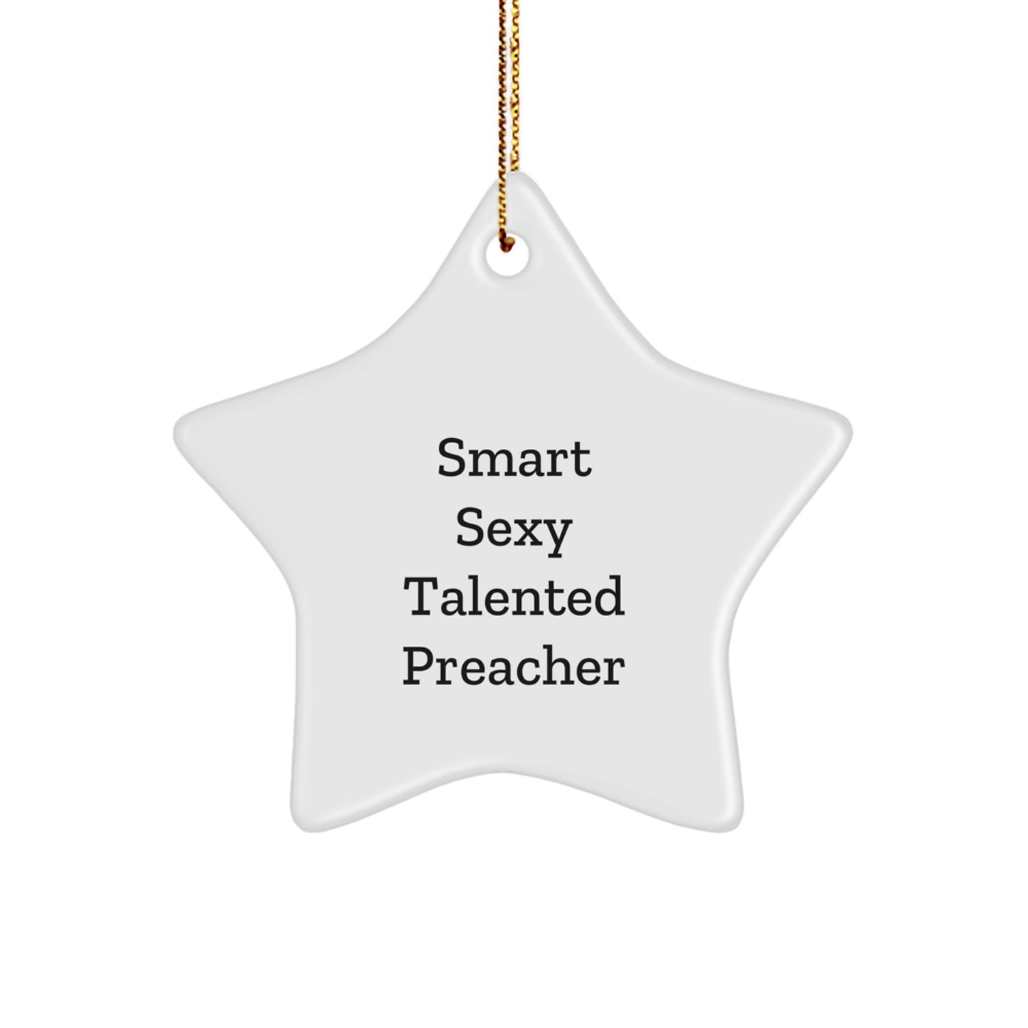 Funny Preacher Gifts from Men for Star Ornament Christmas Unique - Image 1